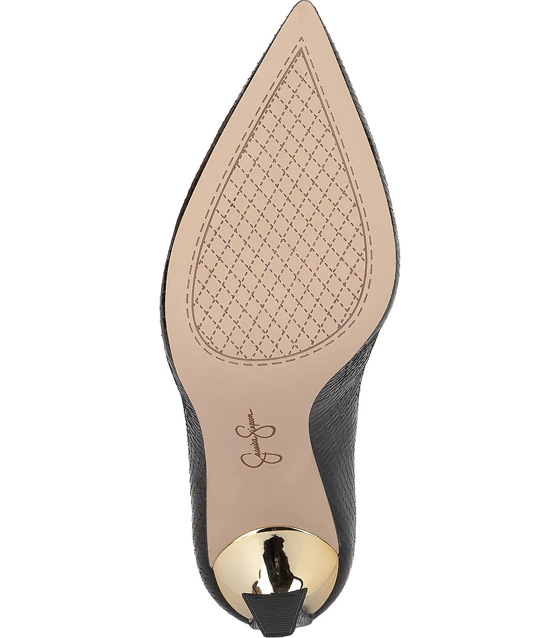 Jessica Simpson Omissia Snake Embossed Pointed Toe Pumps