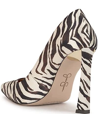 Jessica Simpson Omissia Zebra Print Pointed Toe Pumps