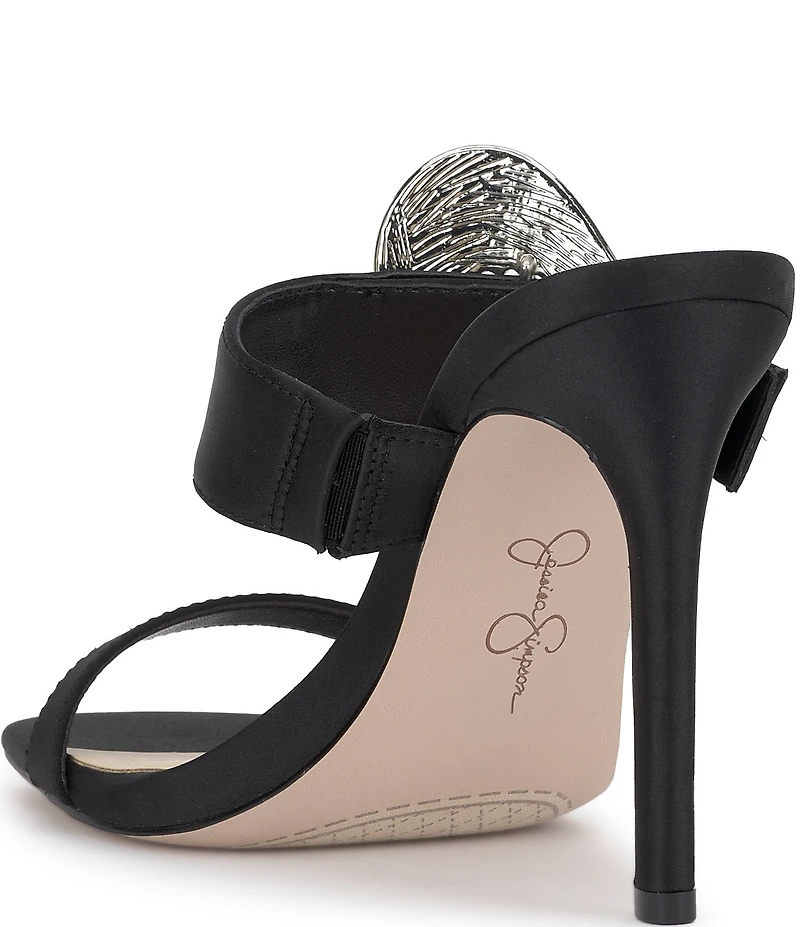 Jessica Simpson Orrieta Embellished Heart Buckle Dress Slide Sandals