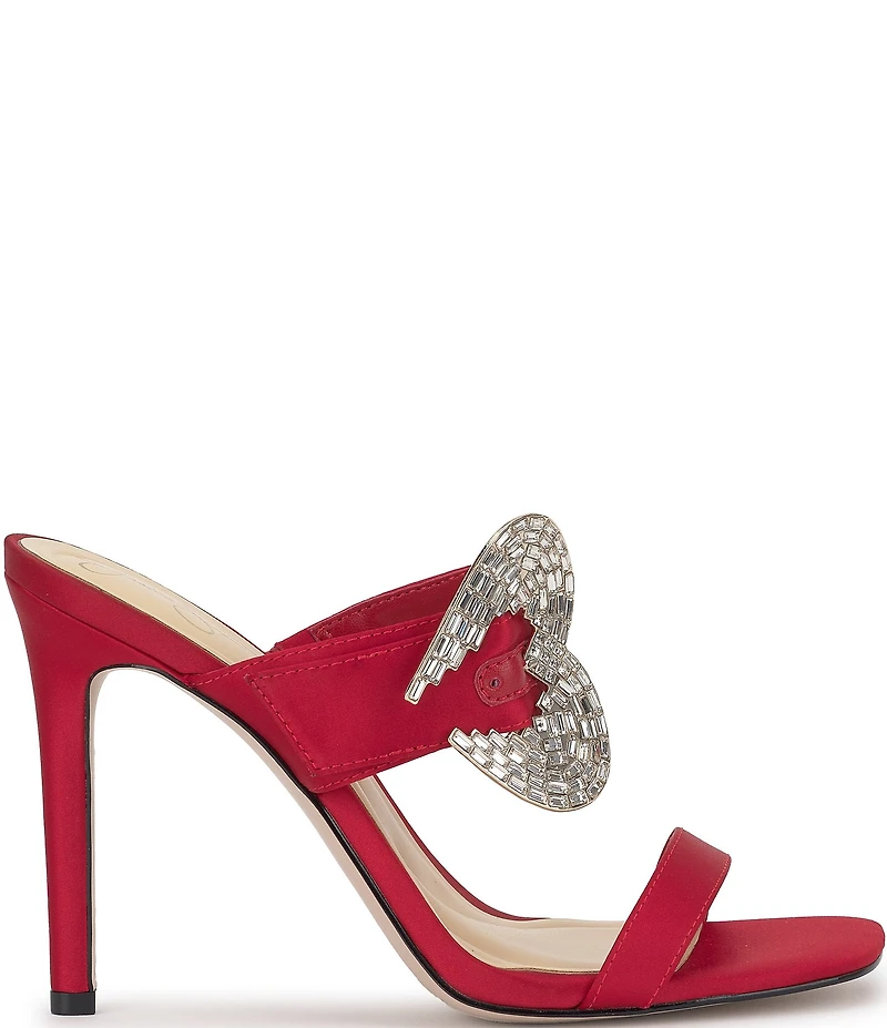 Jessica Simpson Orrieta Embellished Heart Buckle Dress Slide Sandals