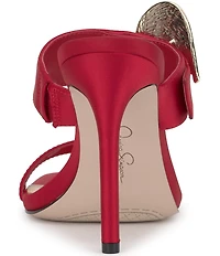 Jessica Simpson Orrieta Embellished Heart Buckle Dress Slide Sandals