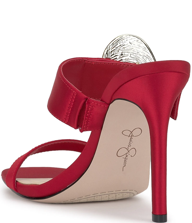 Jessica Simpson Orrieta Embellished Heart Buckle Dress Slide Sandals