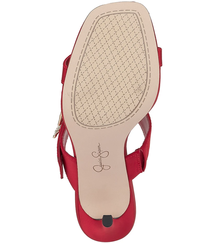 Jessica Simpson Orrieta Embellished Heart Buckle Dress Slide Sandals