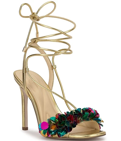 Jessica Simpson Oveny Sequin Ankle Wrap Dress Sandals