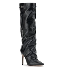 Jessica Simpson Paeril Faux Leather Buckle Detail Knee High Boots