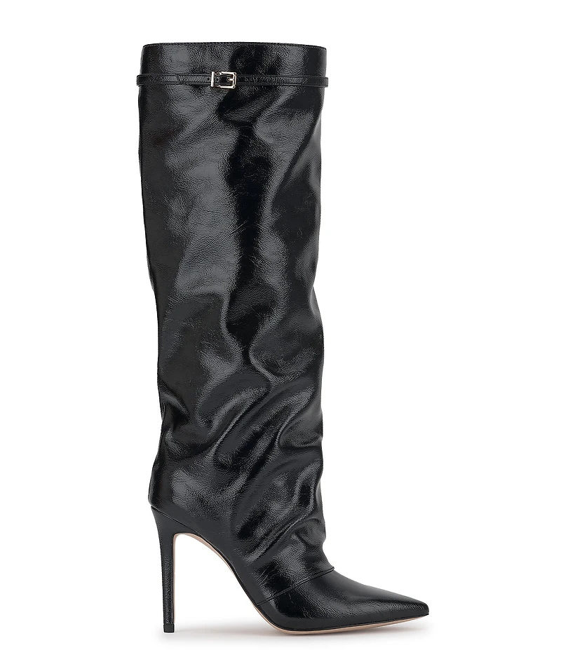 Jessica Simpson Paeril Faux Leather Buckle Detail Knee High Boots