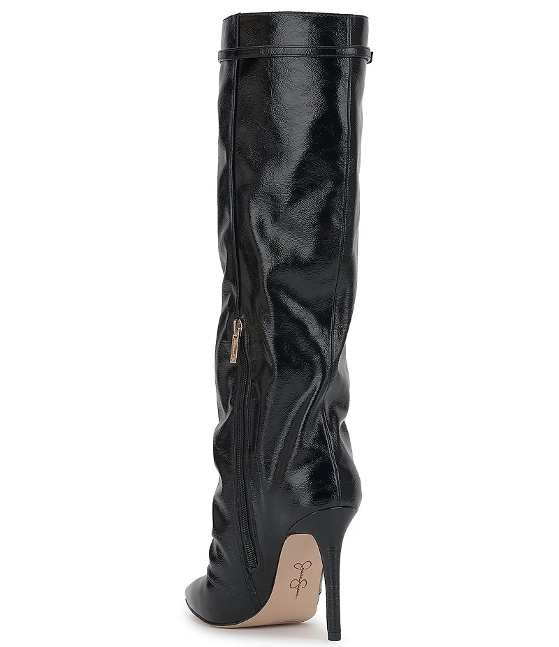 Jessica Simpson Paeril Faux Leather Buckle Detail Knee High Boots