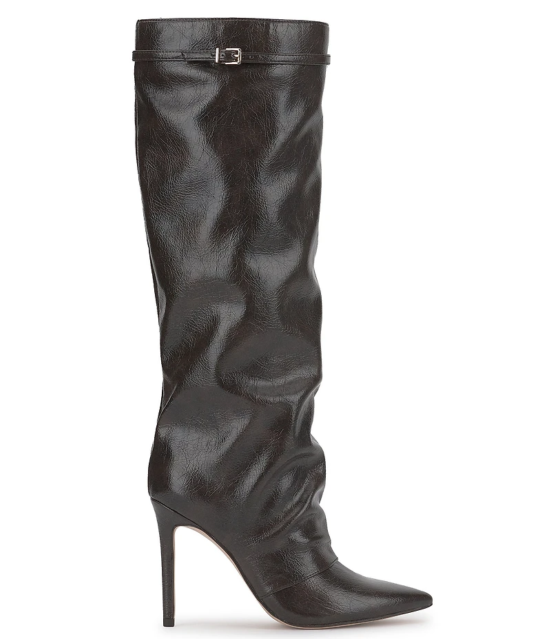 Jessica Simpson Paeril Faux Leather Buckle Detail Knee High Boots