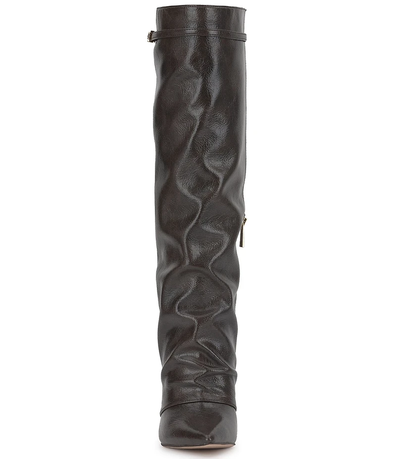 Jessica Simpson Paeril Faux Leather Buckle Detail Knee High Boots