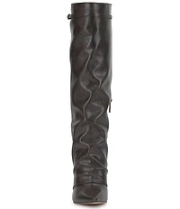 Jessica Simpson Paeril Faux Leather Buckle Detail Knee High Boots