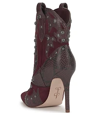 Jessica Simpson Palieve Suede Snake Embossed Leather Western Booties