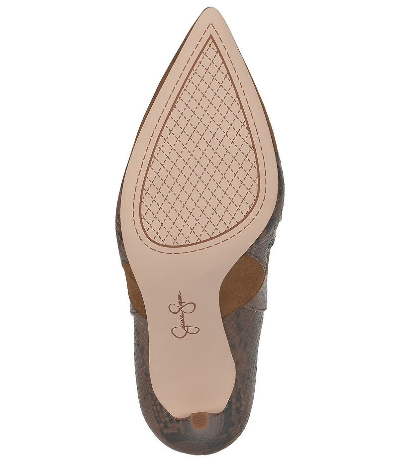 Jessica Simpson Palieve Suede Snake Embossed Leather Western Booties