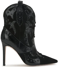 Jessica Simpson Palieve Suede Snake Embossed Leather Western Booties