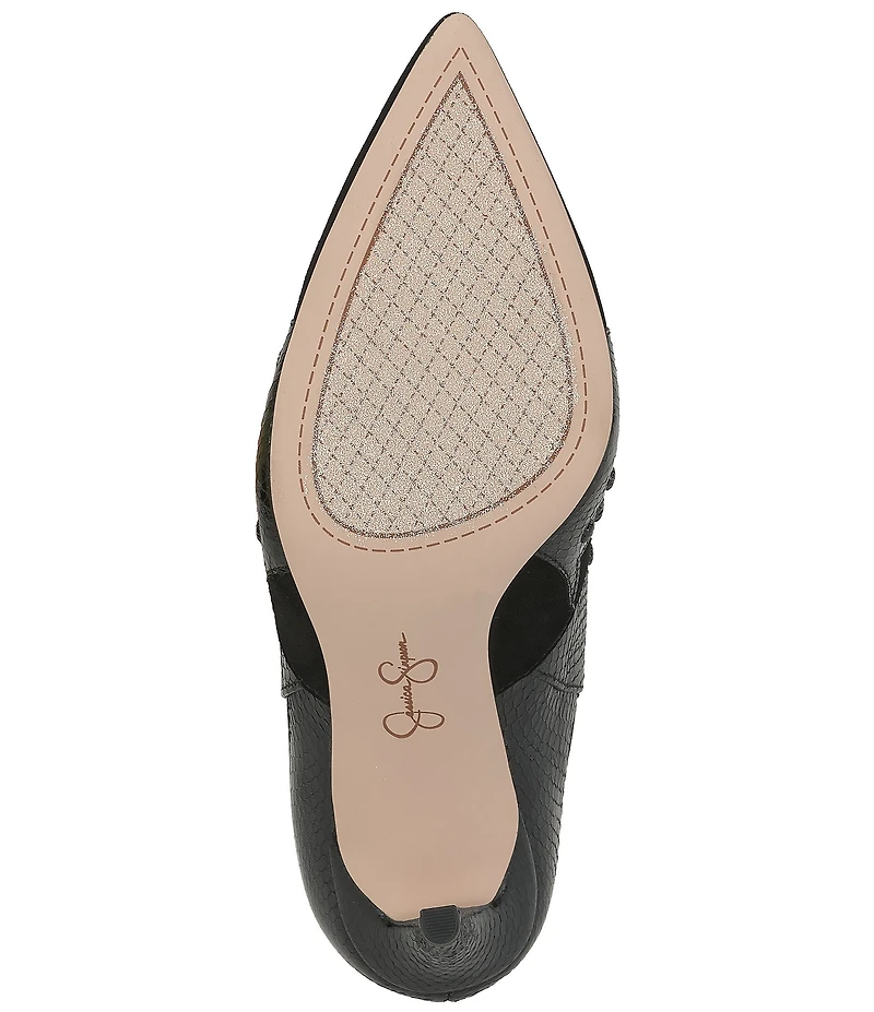 Jessica Simpson Palieve Suede Snake Embossed Leather Western Booties