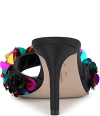 Jessica Simpson Palora Satin Sequin Dress Slide Sandals