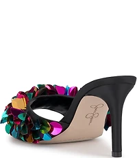 Jessica Simpson Palora Satin Sequin Dress Slide Sandals