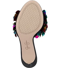 Jessica Simpson Palora Satin Sequin Dress Slide Sandals