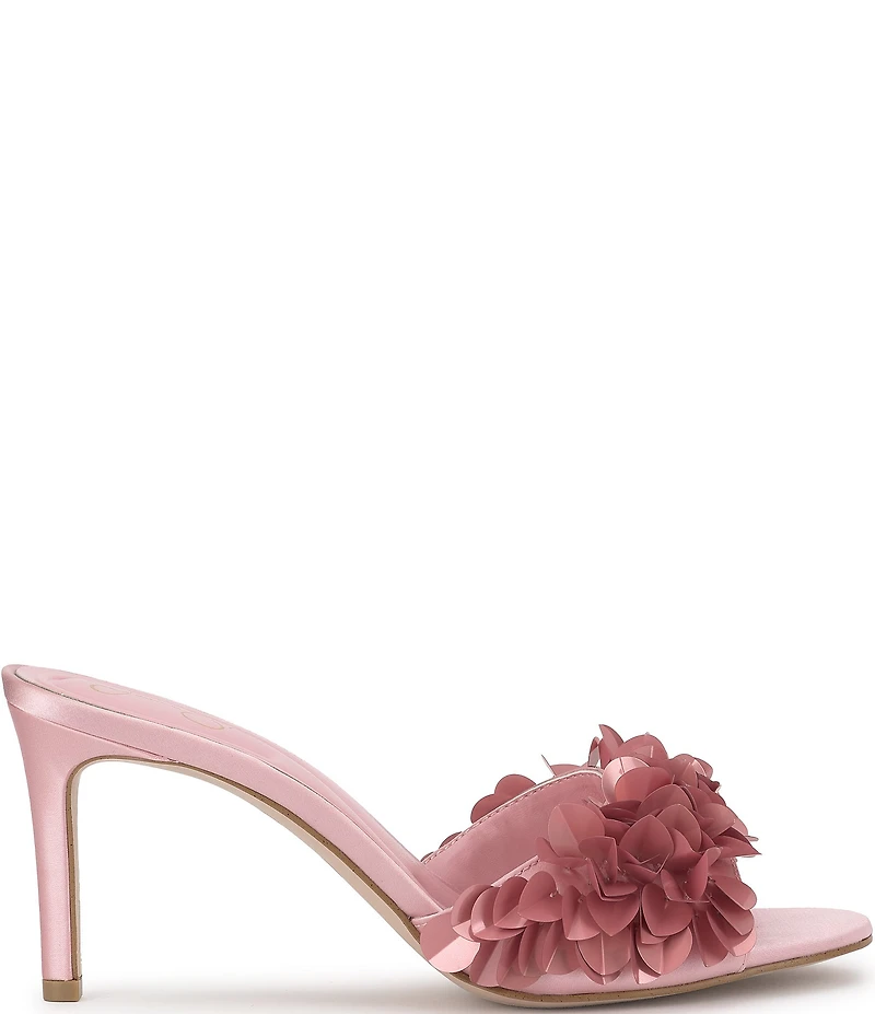 Jessica Simpson Palora Satin Sequin Dress Slide Sandals