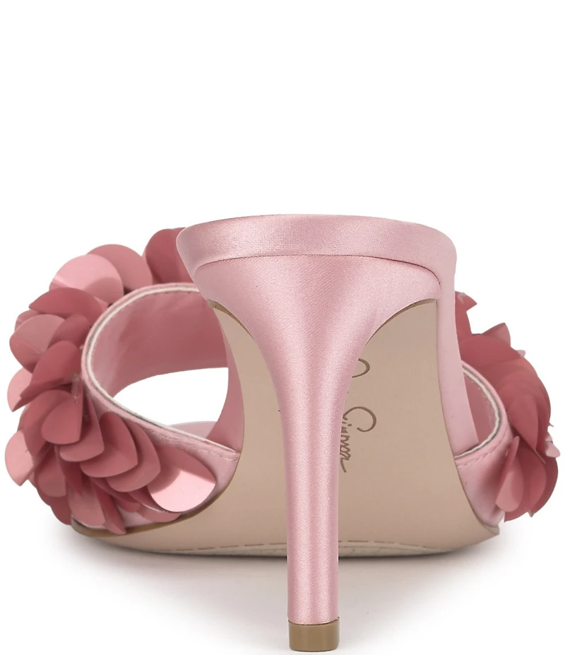 Jessica Simpson Palora Satin Sequin Dress Slide Sandals