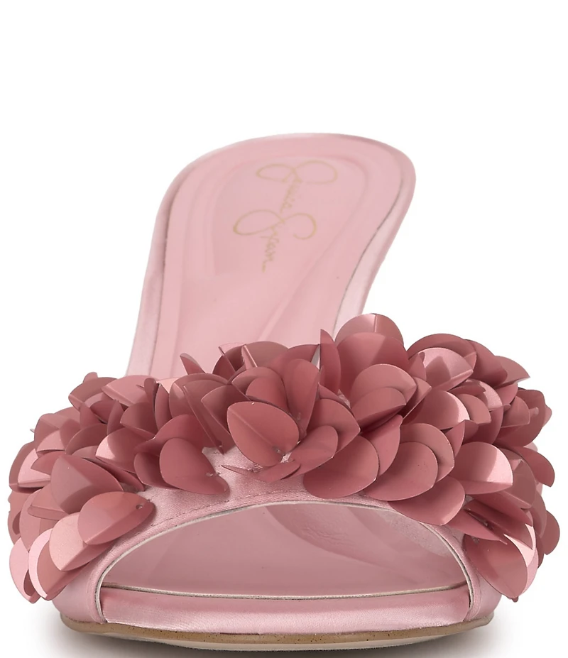 Jessica Simpson Palora Satin Sequin Dress Slide Sandals