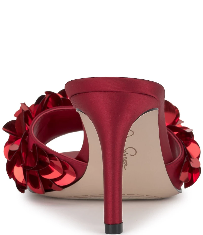 Jessica Simpson Palora Satin Sequin Dress Slide Sandals