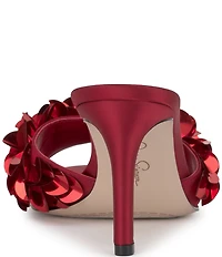 Jessica Simpson Palora Satin Sequin Dress Slide Sandals