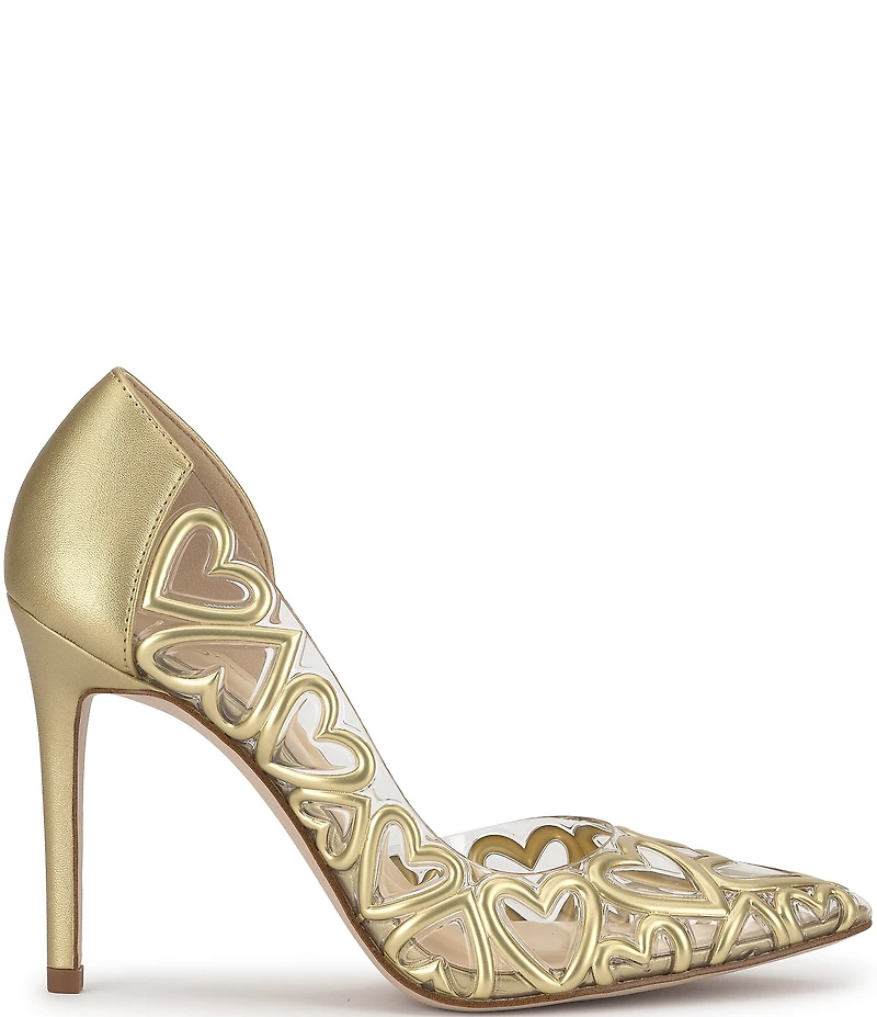 Jessica Simpson Palvin Clear Heart Detail d'Orsay Pumps