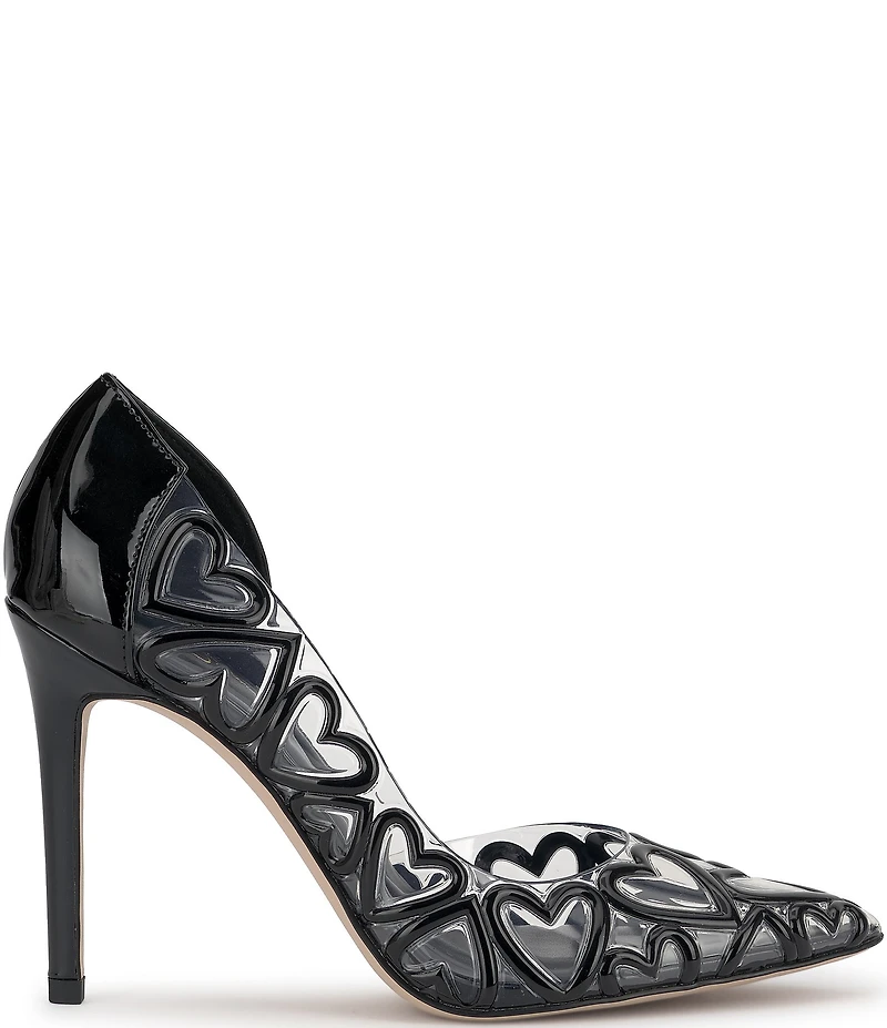 Jessica Simpson Palvin Patent Clear Heart Detail d'Orsay Pumps