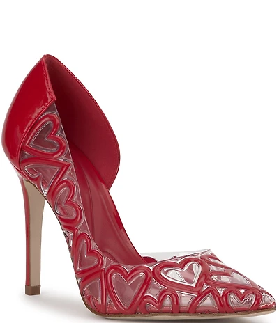 Jessica Simpson Palvin Patent Clear Heart Detail d'Orsay Pumps