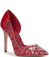 Jessica Simpson Palvin Patent Clear Heart Detail d'Orsay Pumps