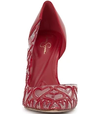 Jessica Simpson Palvin Patent Clear Heart Detail d'Orsay Pumps