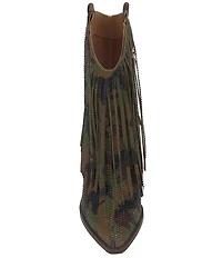 Jessica Simpson Paredisa Camouflage Rhinestone Fringe Western Booties