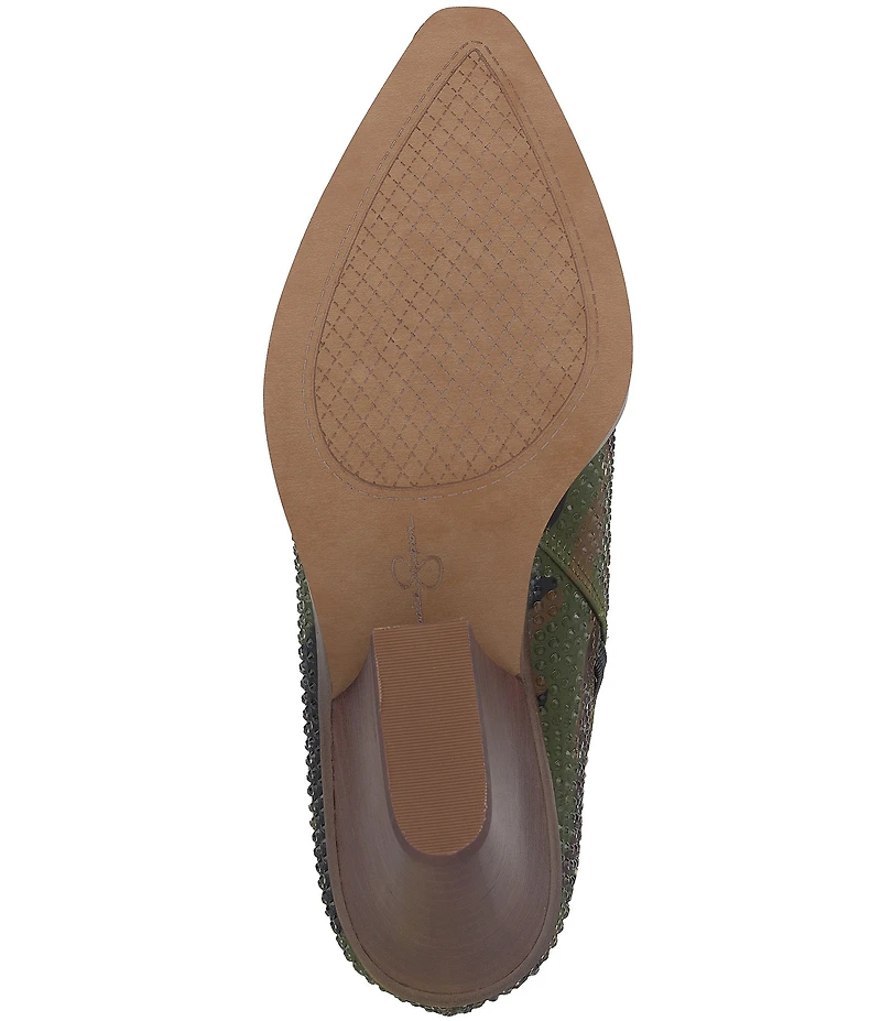 Jessica Simpson Paredisa Camouflage Rhinestone Fringe Western Booties