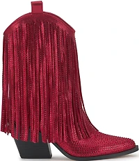 Jessica Simpson Paredisa Metallic Rhinestone Fringe Western Booties
