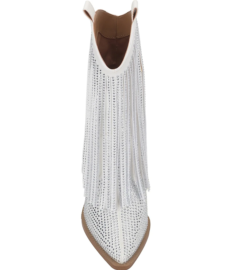 Jessica Simpson Paredisa Metallic Rhinestone Fringe Western Booties