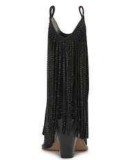 Jessica Simpson Paredisa Rhinestone Fringe Western Cowboy Booties