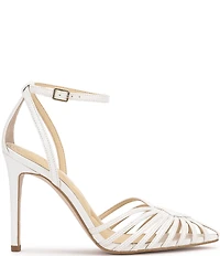 Jessica Simpson Paveri Lizard Embossed Strappy Caged Ankle Strap Pumps
