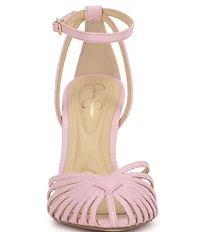 Jessica Simpson Paveri Lizard Embossed Strappy Caged Ankle Strap Pumps