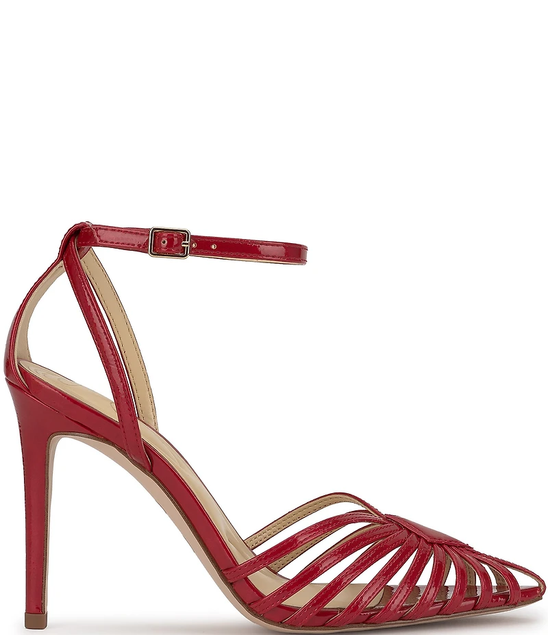 Jessica Simpson Paveri Patent Strappy Caged Ankle Strap Pumps