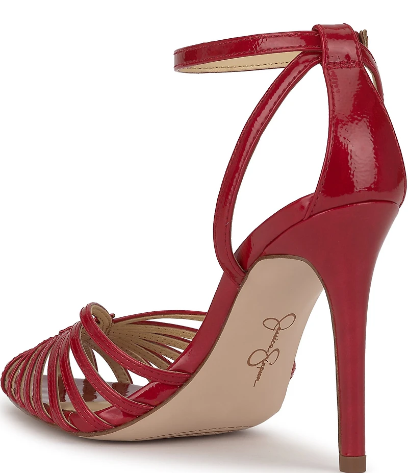 Jessica Simpson Paveri Patent Strappy Caged Ankle Strap Pumps