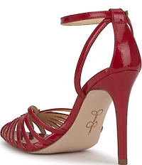 Jessica Simpson Paveri Patent Strappy Caged Ankle Strap Pumps