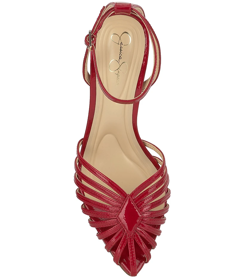 Jessica Simpson Paveri Patent Strappy Caged Ankle Strap Pumps