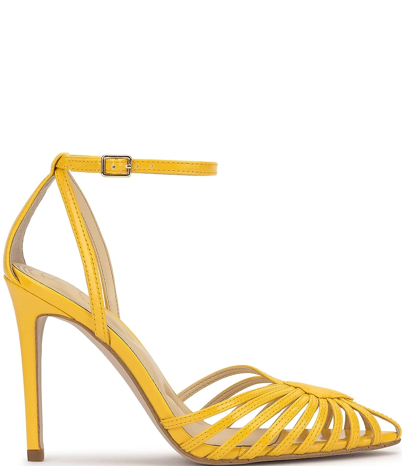Jessica Simpson Paveri Patent Strappy Caged Ankle Strap Pumps