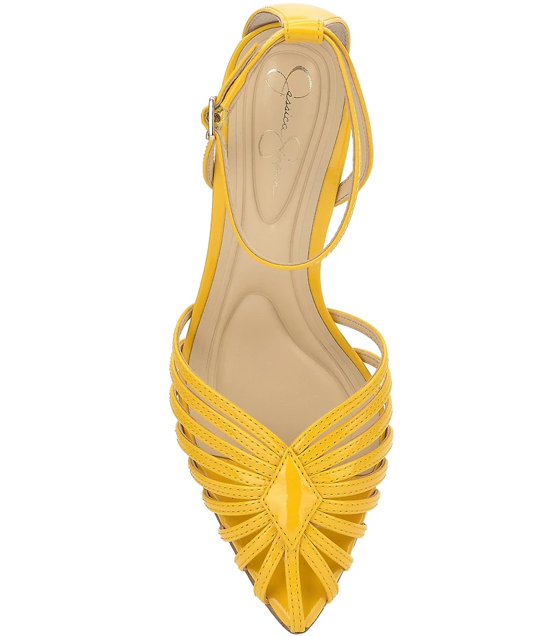 Jessica Simpson Paveri Patent Strappy Caged Ankle Strap Pumps
