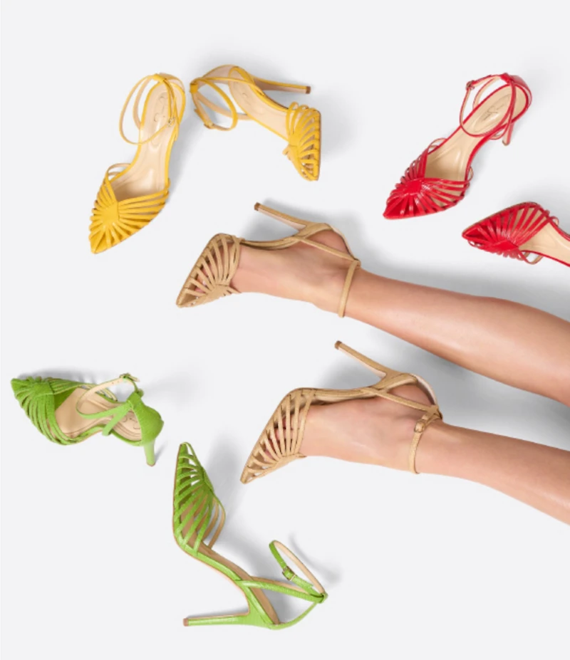 Jessica Simpson Paveri Patent Strappy Caged Ankle Strap Pumps