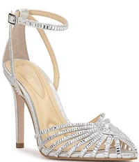 Jessica Simpson Paveri Strappy Rhinestone Embellished Caged Dress Pumps