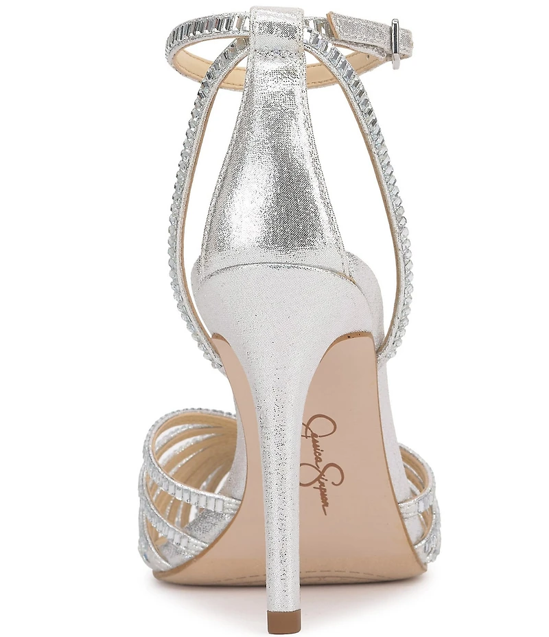Jessica Simpson Paveri Strappy Rhinestone Embellished Caged Dress Pumps