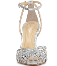 Jessica Simpson Paveri Strappy Rhinestone Embellished Caged Dress Pumps
