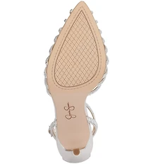 Jessica Simpson Paveri Strappy Rhinestone Embellished Caged Dress Pumps