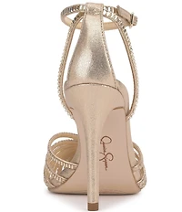 Jessica Simpson Paveri Strappy Rhinestone Embellished Caged Dress Pumps